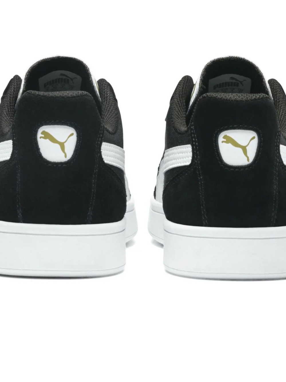 Puma Black & White Suede Low-Top Sneakers Size 9.5 - Picture 3 of 4